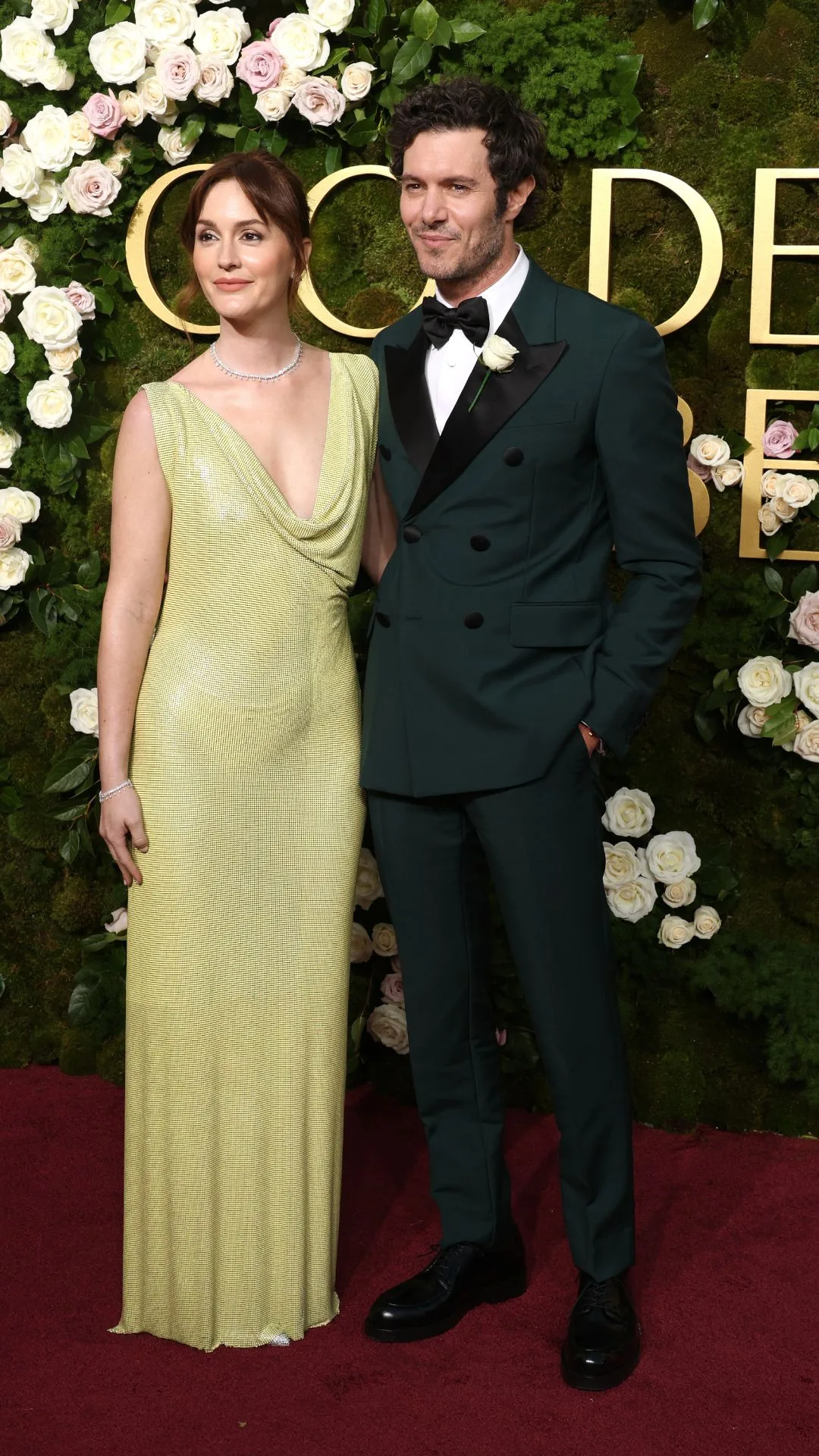 Leighton Meester Adam Brody golden globes 2025