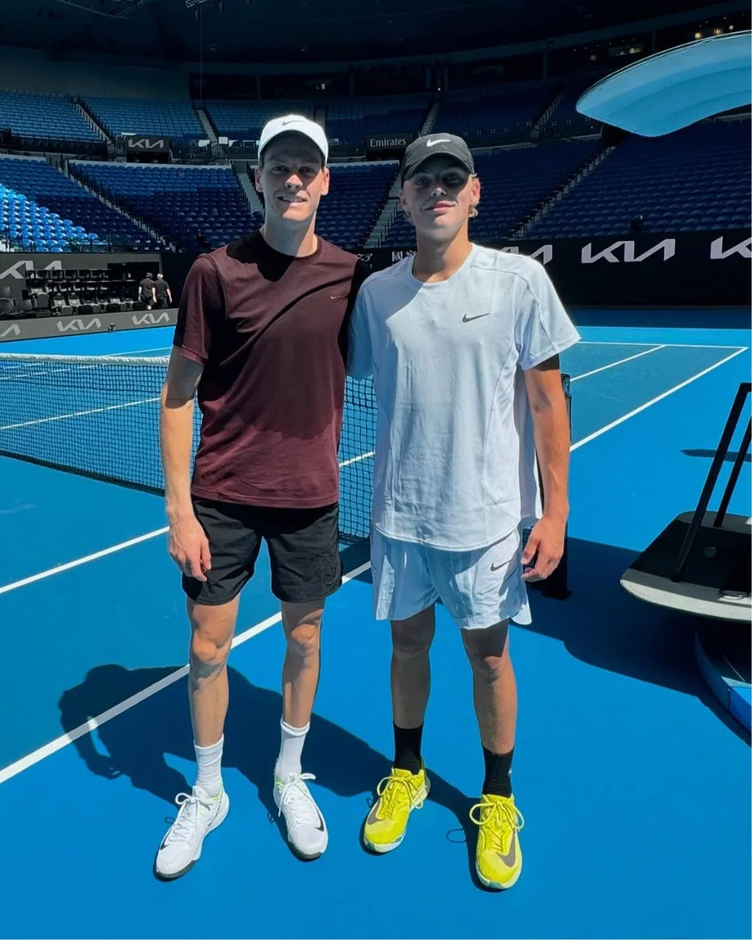 bec and lleyton hewitts son cruz with Jannik Sinner