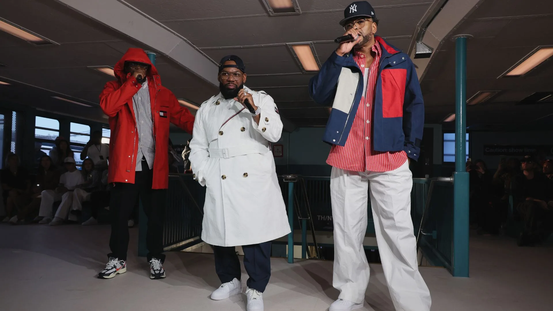 Members of Wu-Tang Clan on the runway for the Tommy Hilfiger fashion show during 2024 New York Fashion Week