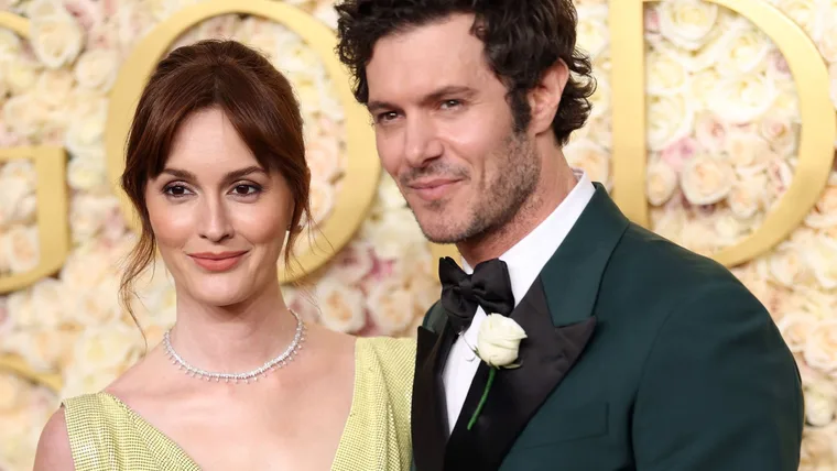 Leighton Meester and Adam Brody attend the 82nd Annual Golden Globe Awards at The Beverly Hilton on January 05, 2025 in Beverly Hills, California.