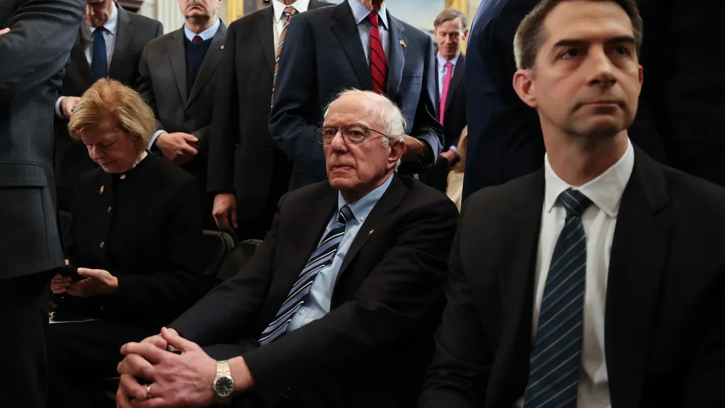 Bernie Sanders Sitting during Trump Inauguration