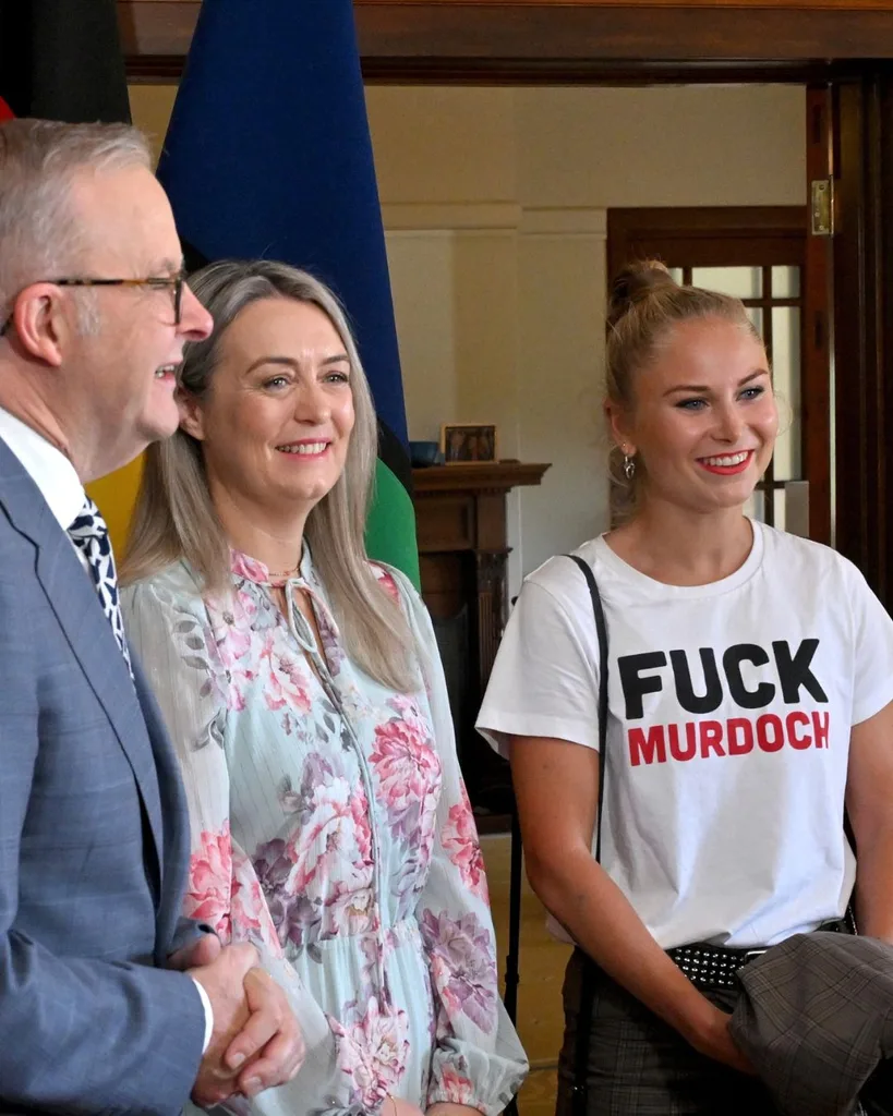 Grace Tame Murdoch T Shirt Anthony Albanese