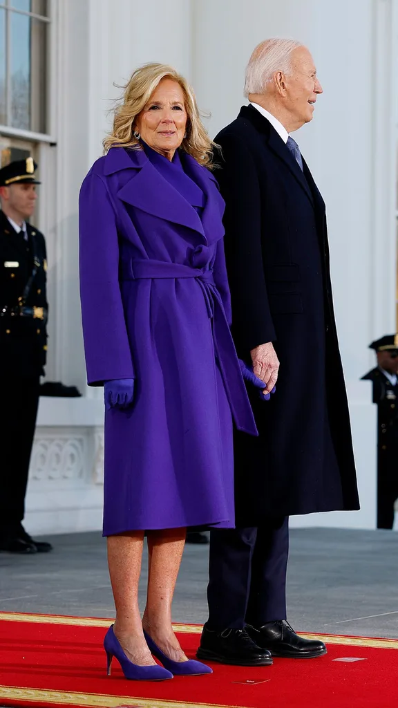 Jill Biden Purple Outfit Trump Inauguration