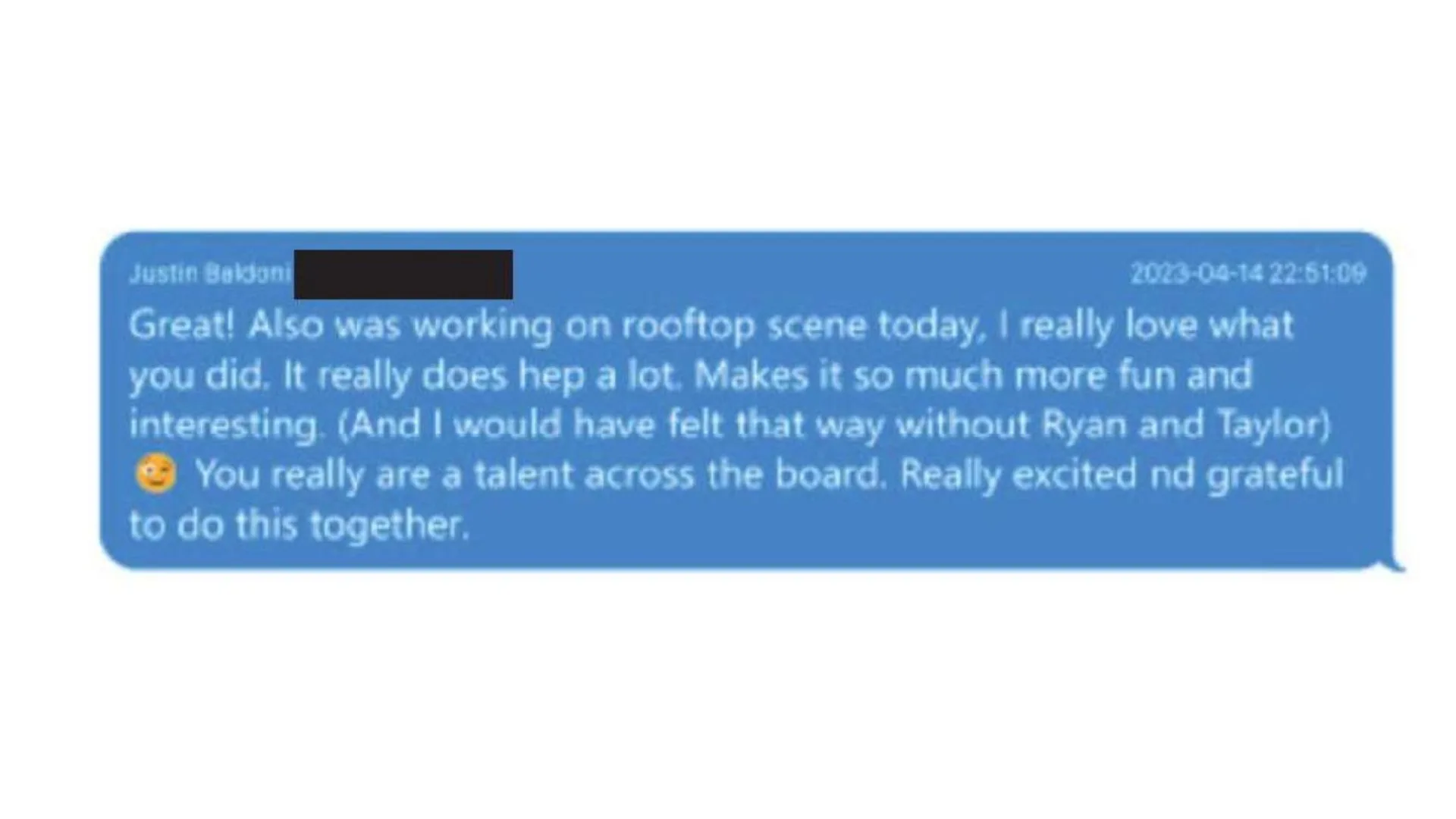 Justin Baldoni Text messages to Blake Lively