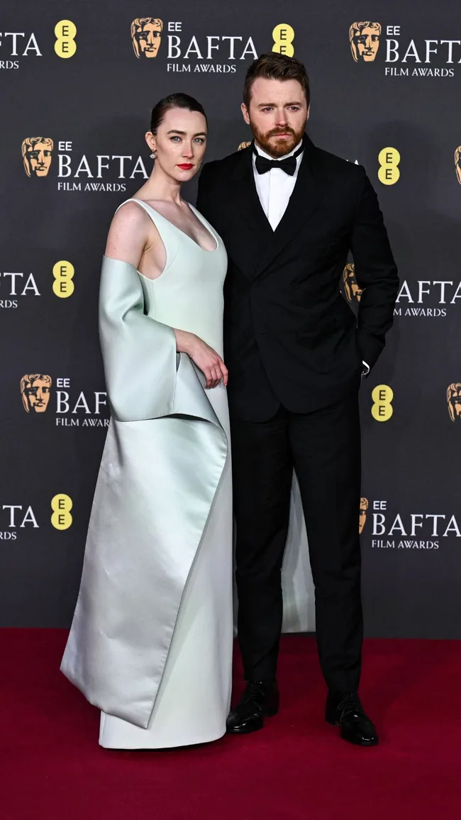 Saoirse Ronan on the 2025 BAFTAs red carpet