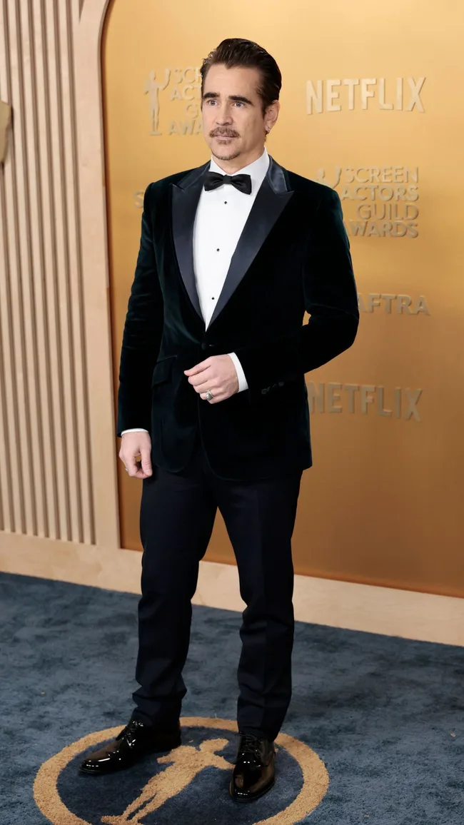 Colin Farrell SAG awards red carpet 2025