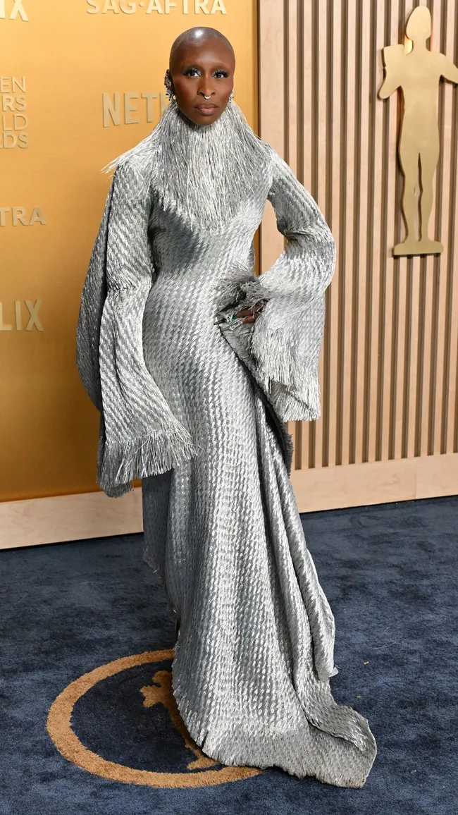 Cynthia Erivo SAG awards red carpet 2025