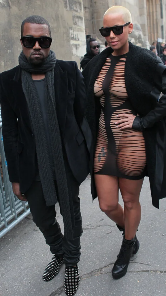 Kanye West and Amber Rose at Paris Fashion Week in 2010