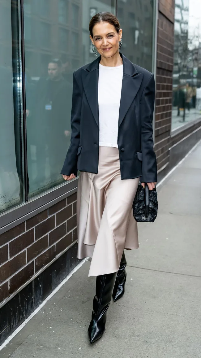 Katie Holmes at Christian Siriano at New York Fashion Week 2025