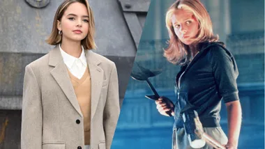 A split screen of actress Ryan Kiera Armstrong and Sarah Michele Gellar