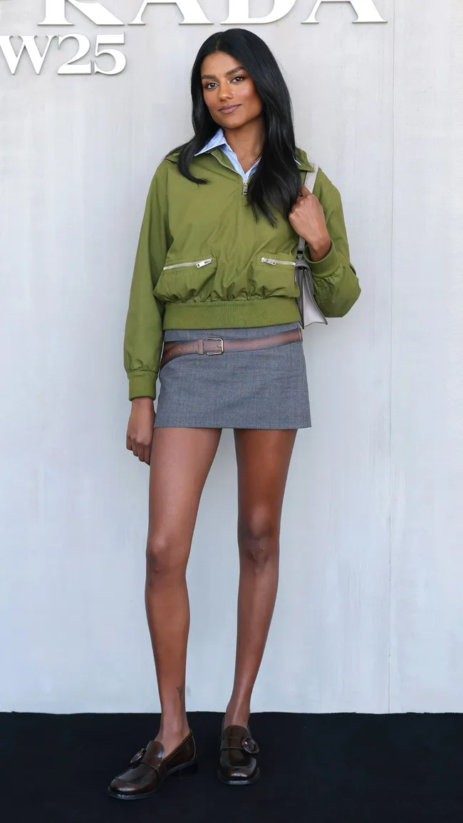 Simone Ashley Prada Milan Fashion Week Front Row
