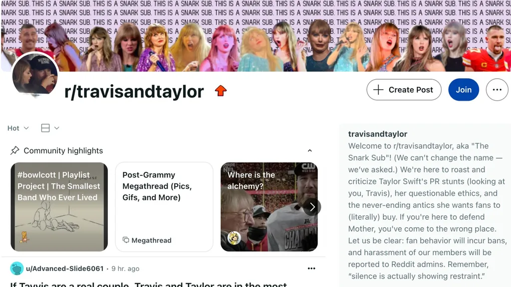 Travis Kelce and Taylor Swift SnarkReddit