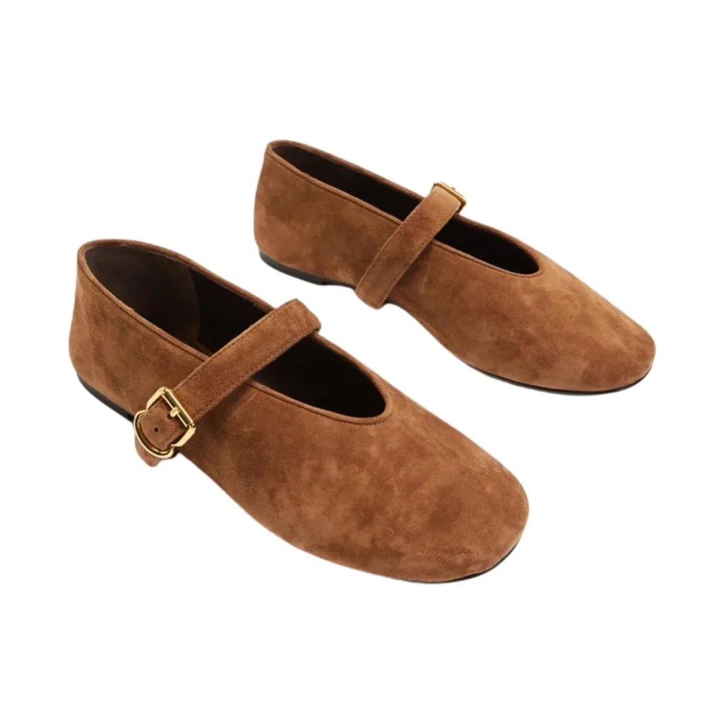 Brown suede mary jane