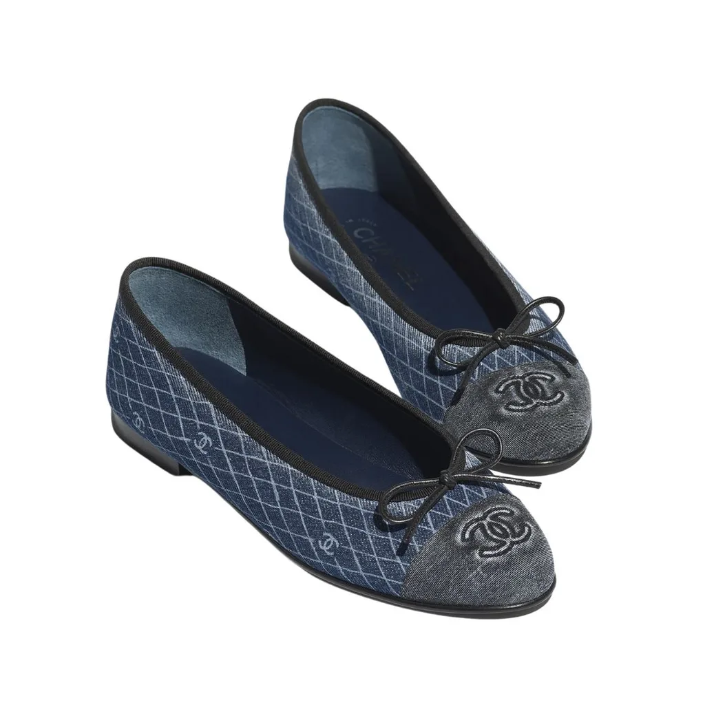 Denim chanel ballet flat
