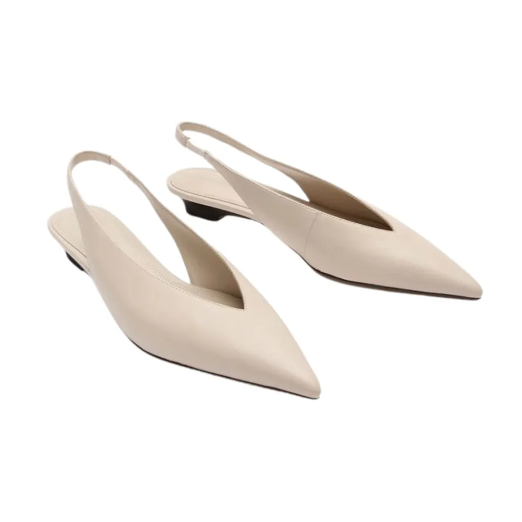 White pointed slingback