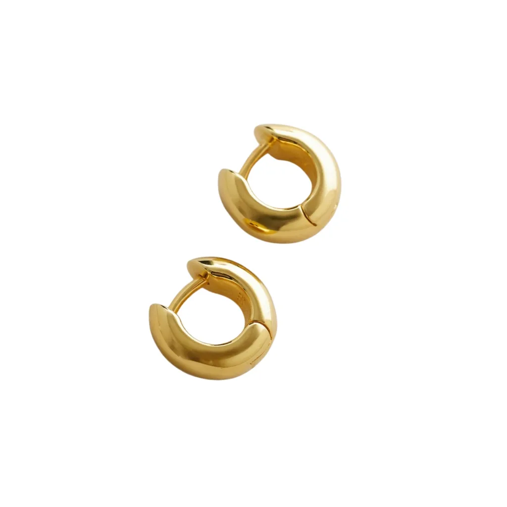 Huggie gold earrings