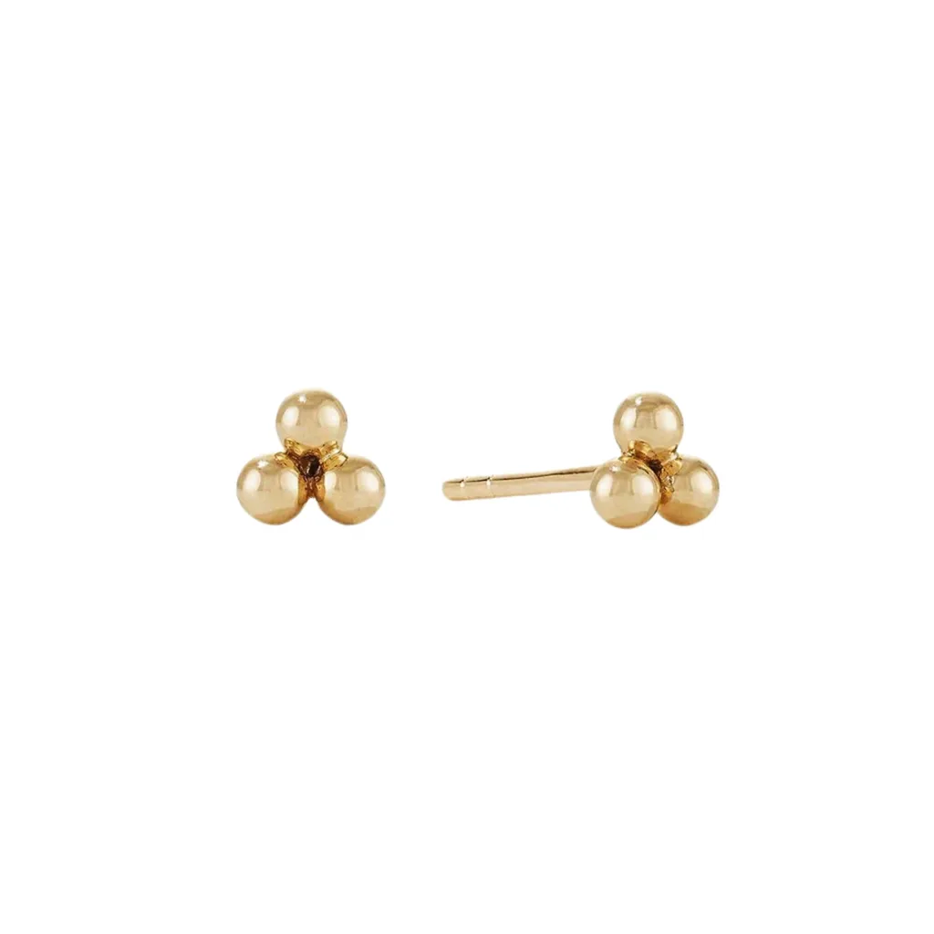 Gold stud earrings