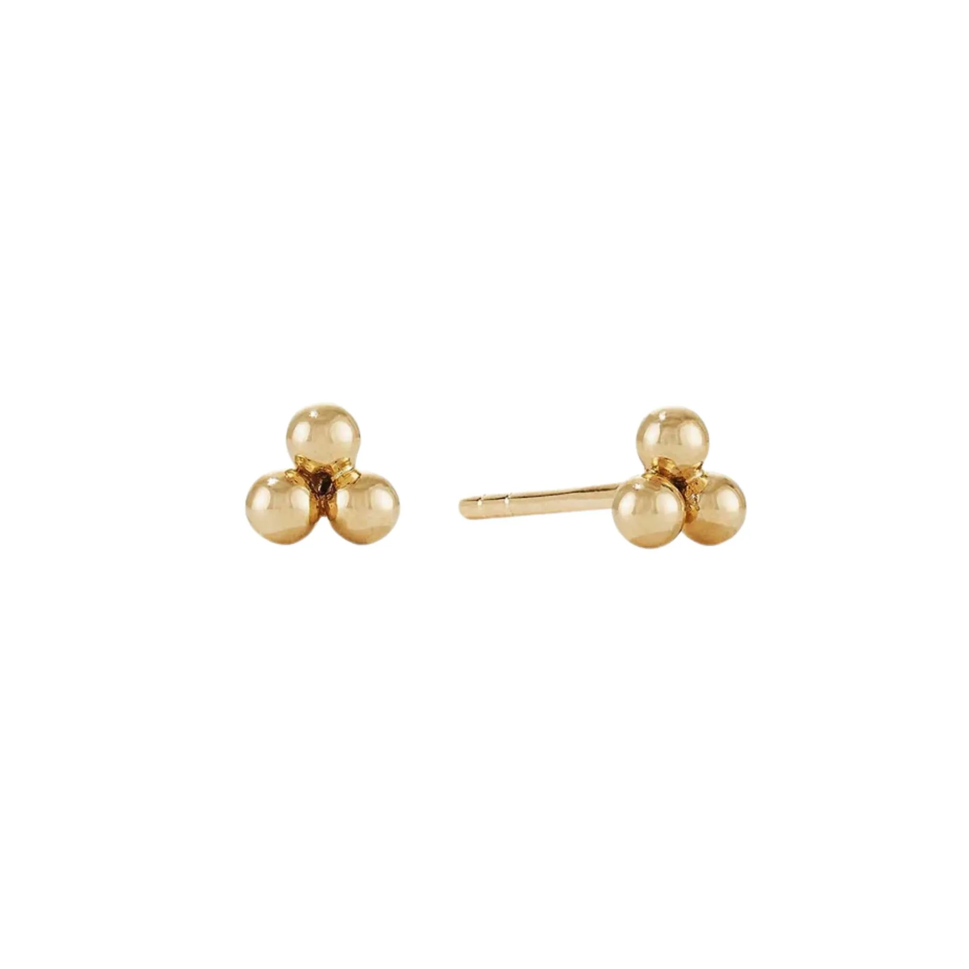 Gold stud earrings