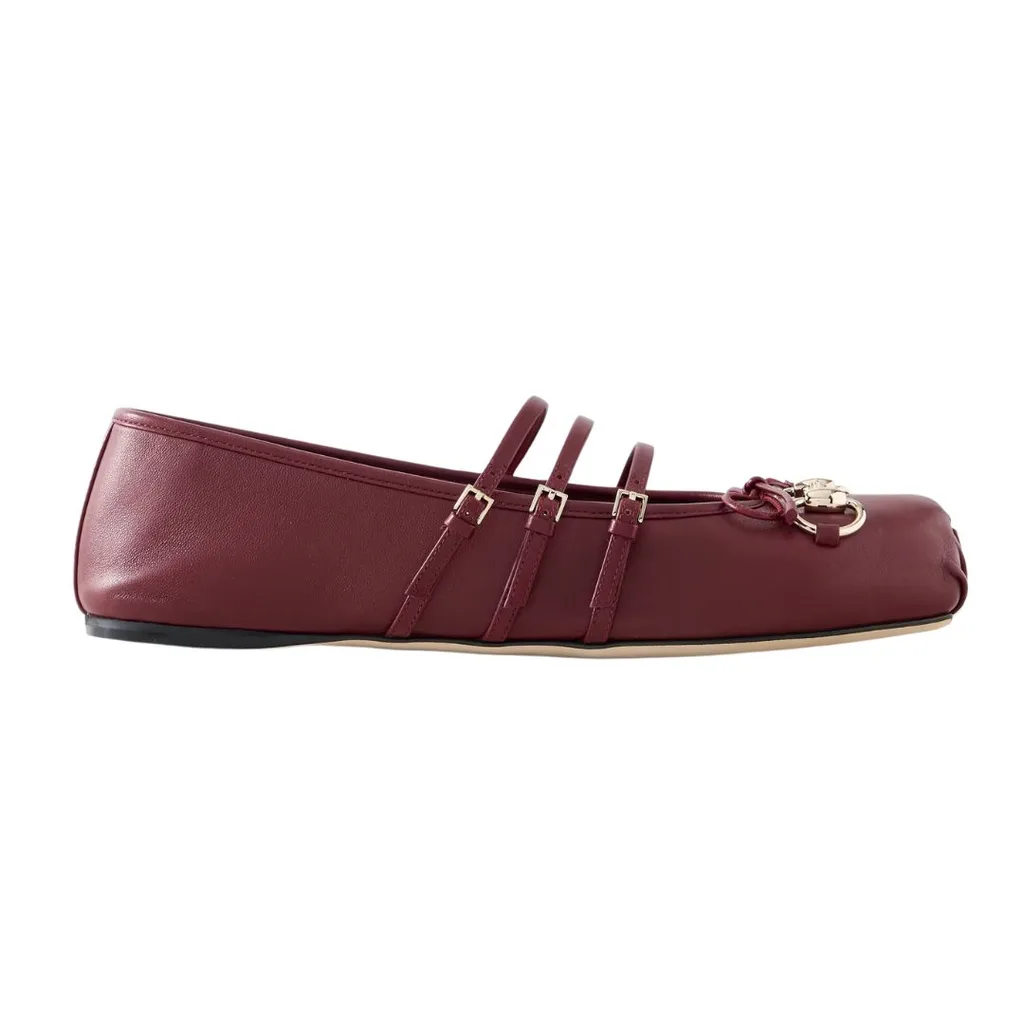 red burgundy mary jane flats
