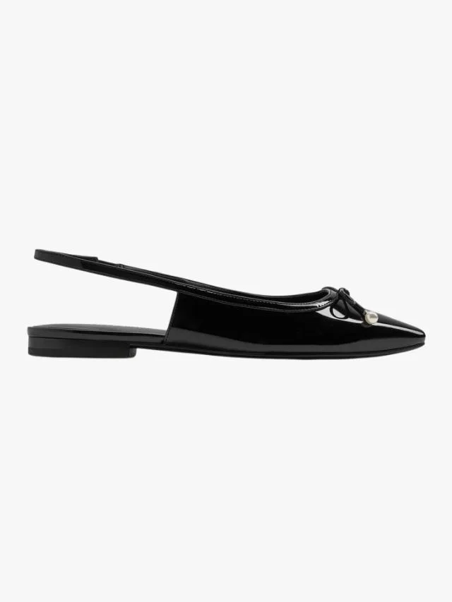 best ballet flat shoes charles and keith barbara patent pearl bow slingack flats