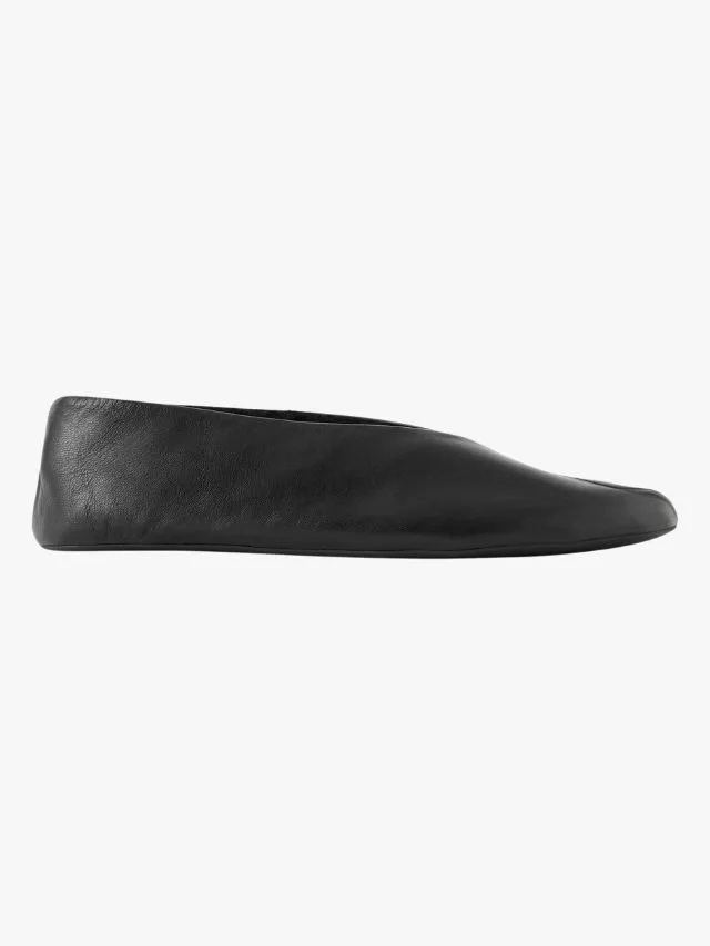 best ballet flat shoes the row stella leather ballet flats