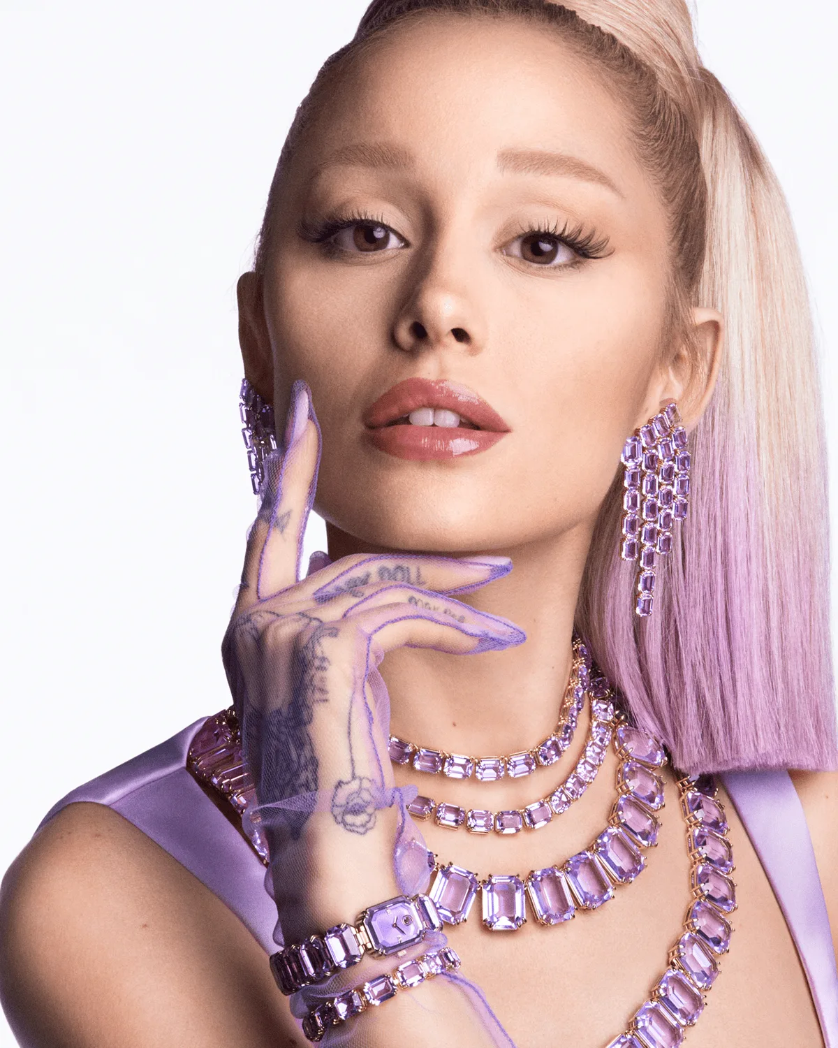Ariana Grande stars in Swarovski's Spring-Summer 2025 Campaign. Image courtesy of Swarovski