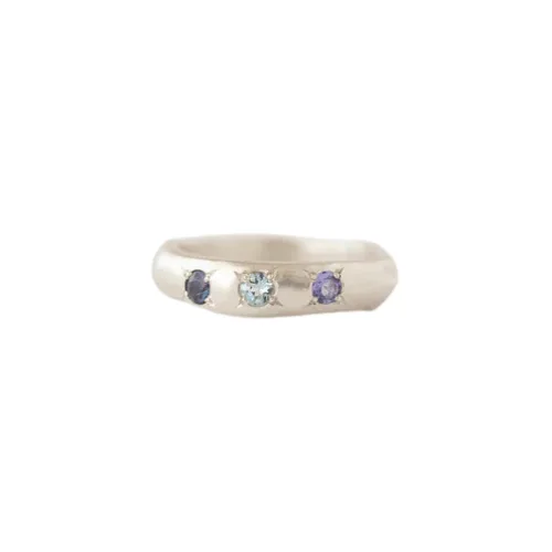 Argent Silversmith_Molten Multi-Gemstone Ring