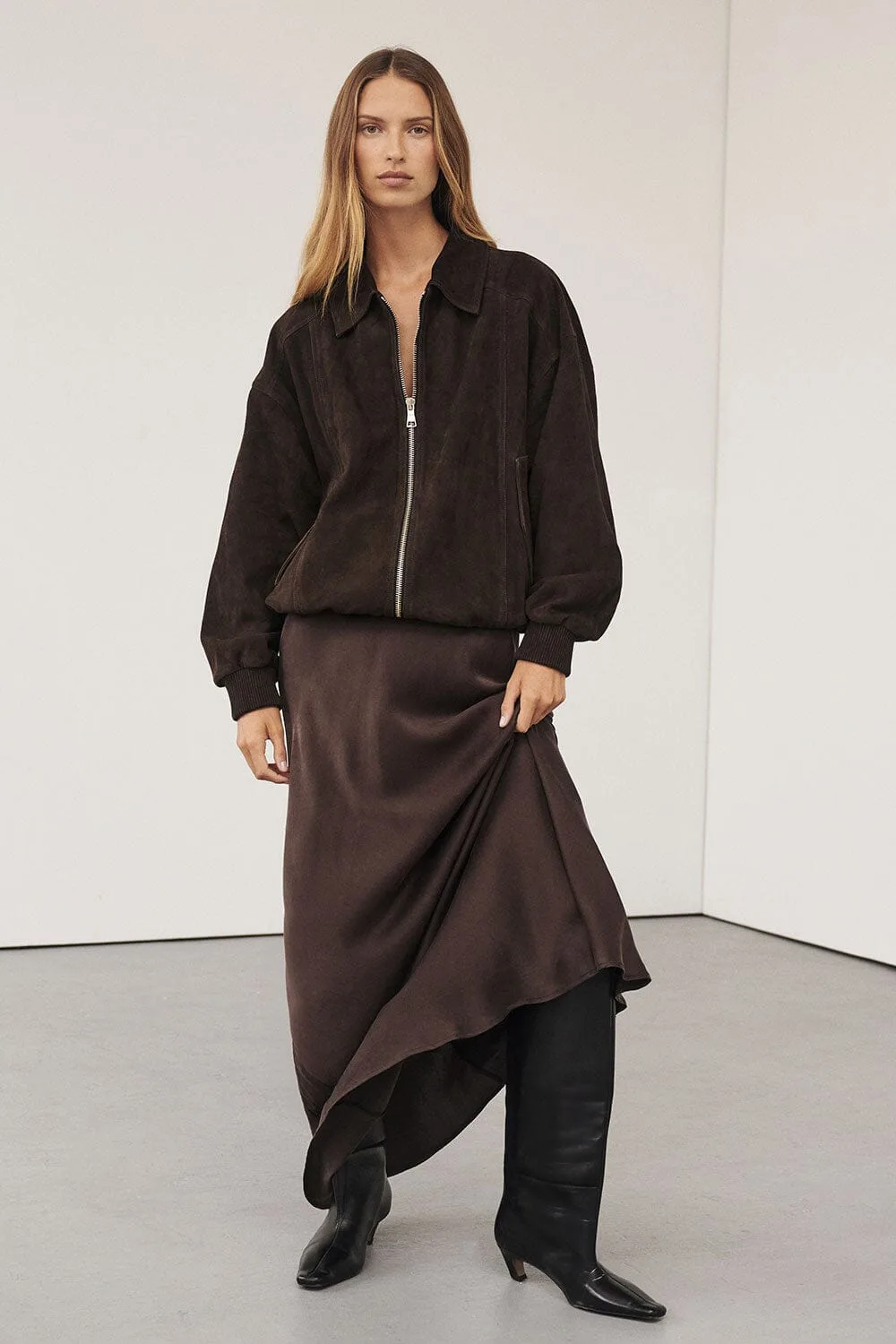 DISSH Dalton bitter chocolate suede bomber