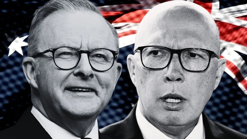 A combination graphic created on Wednesday, March 5, 2025 of Australian Prime Minister Anthony Albanese and Leader of the Opposition Peter Dutton.
