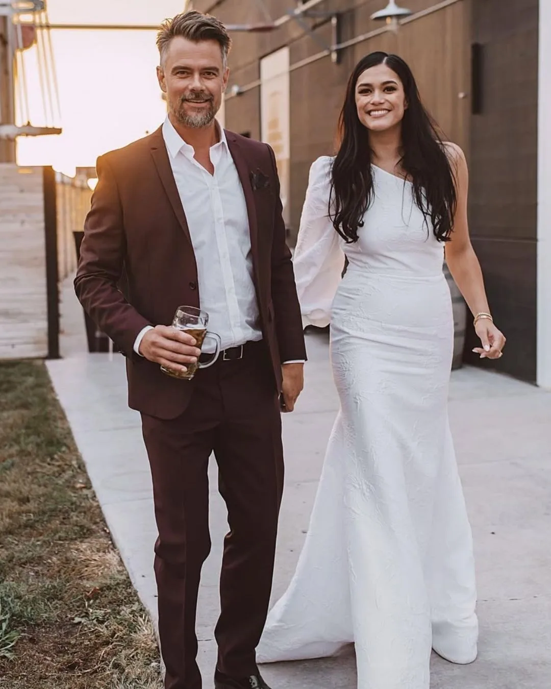 josh duhamel wife audra mari on wedding day