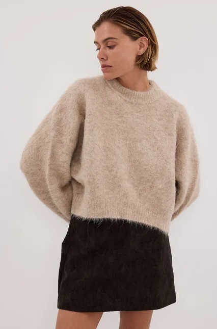 DISSH Oakland Choc Faux Suede Mini Skirt. Image courtesy of DISSH
