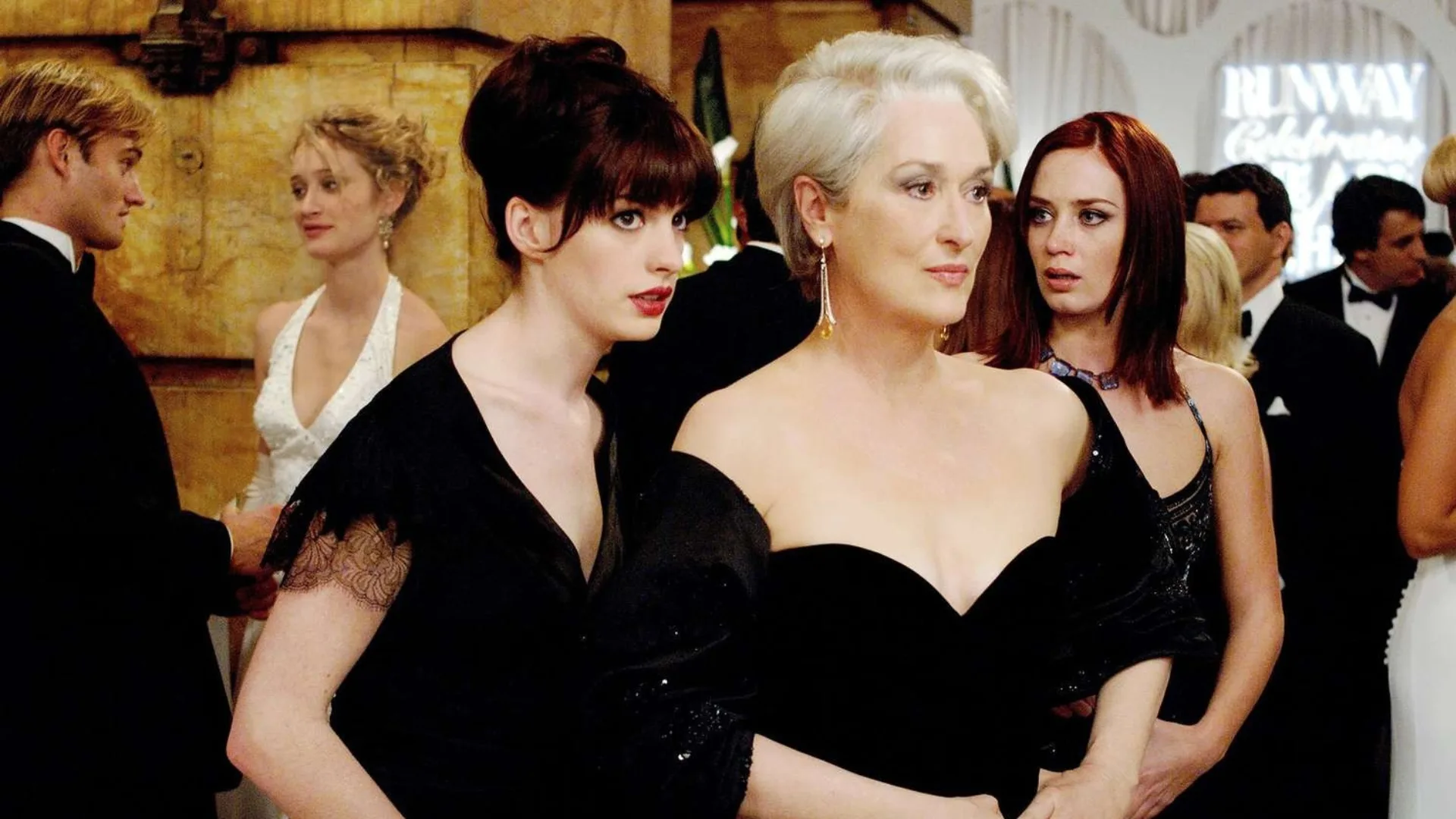 Anne Hathaway, Meryl Streep and Emily Blunt in 'The Devil Wears Prada' (2006).