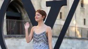 Emma Stone attends the LV Cruise Fashion Show at Cité des Papes