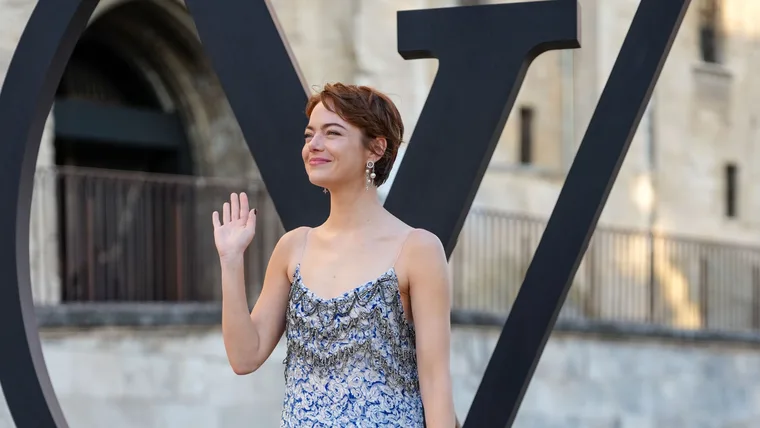 Emma Stone attends the LV Cruise Fashion Show at Cité des Papes