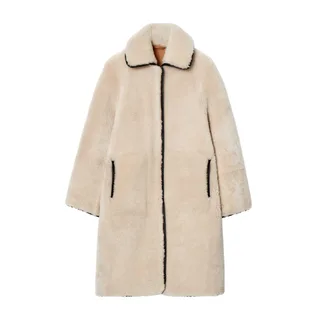 COS Leather-Trimmed Shearling Coat