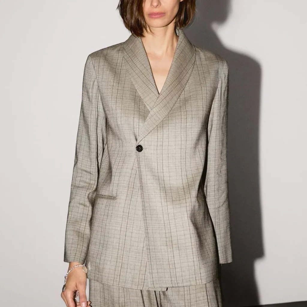 massimo dutti check blazer