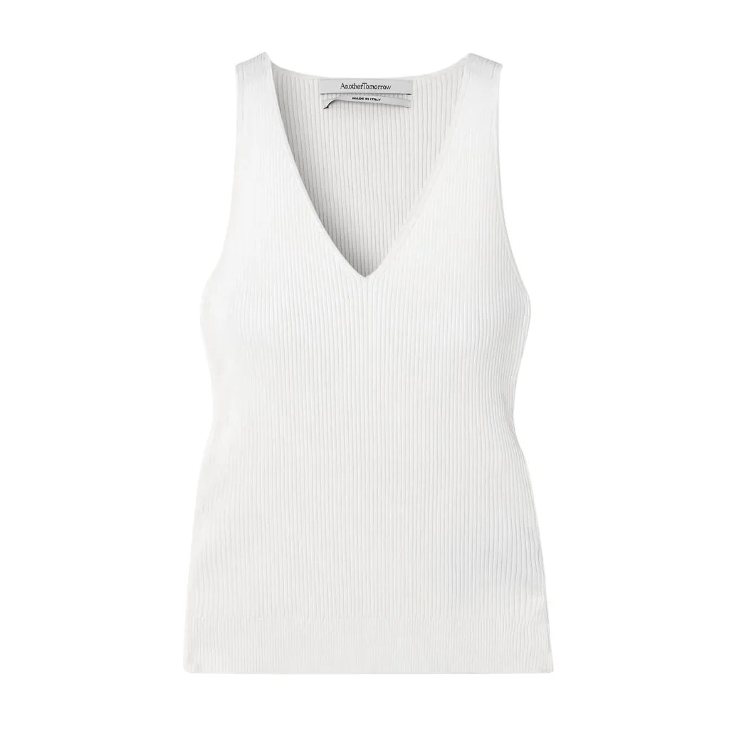 Another Tomorrow Ribbed jersey tank top
