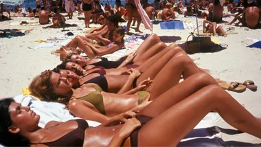 Women sunbathing