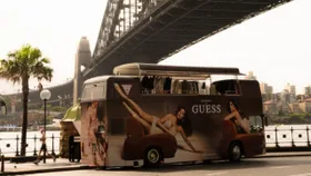 GUESS Rolled Out The Glam In Sydney With A Double-Decker Fashion Bus