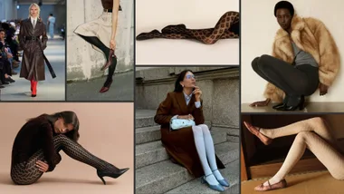 Collage of women wearing tights