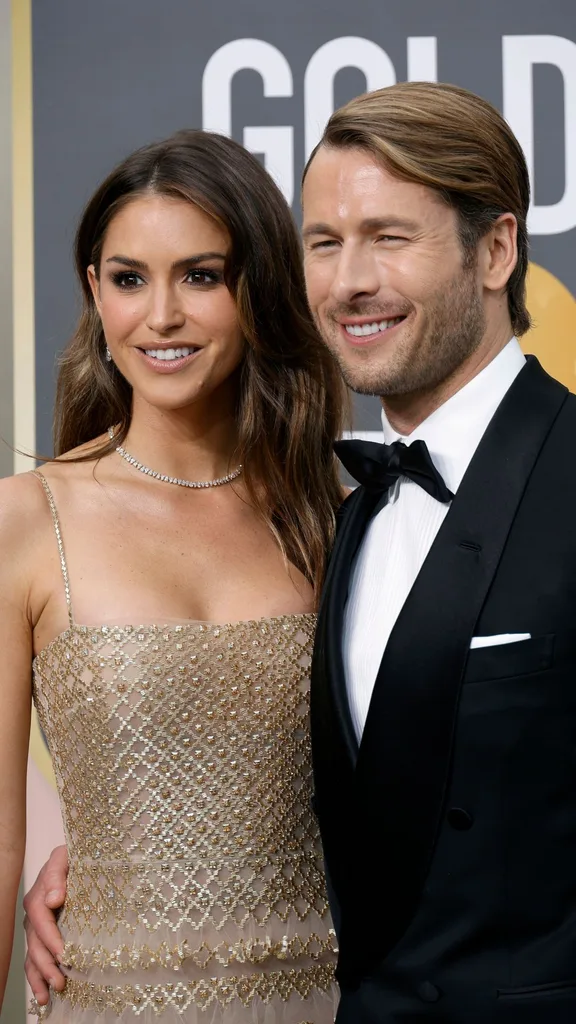 glenn powell gigi paris golden globes red carpet