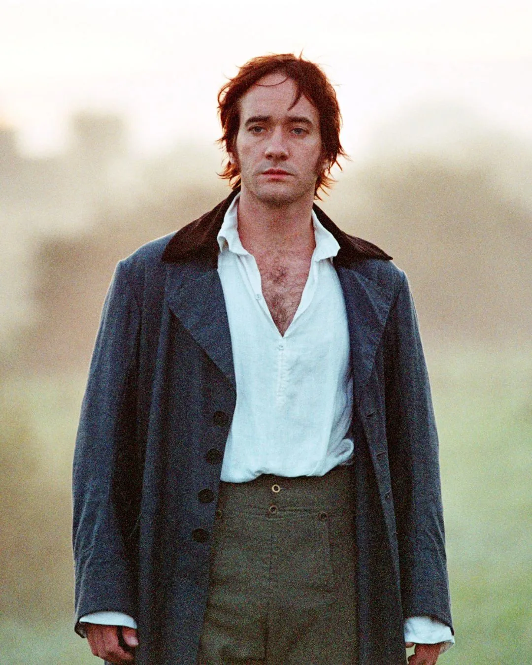 A man dressed in period costume on the set of Pride and Prejudice.