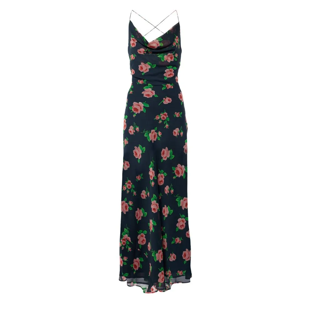 MyTheresa Rotate Tazzy Floral open back slip dress