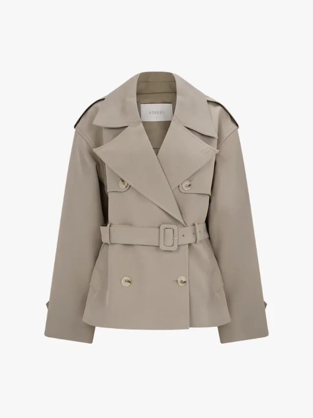 Best Trench Coats_marie claire_MESHKI
Short Trench Jacket
