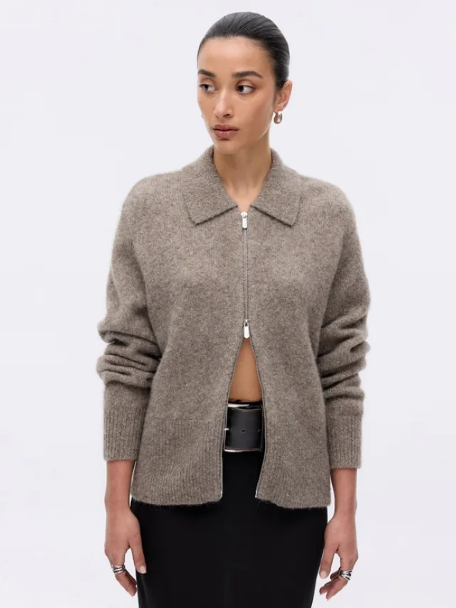 Best Knitwear Brands_marie claire_MINIMA ESSENCIALS
Joryn Alpaca Wool Zip Cardigan