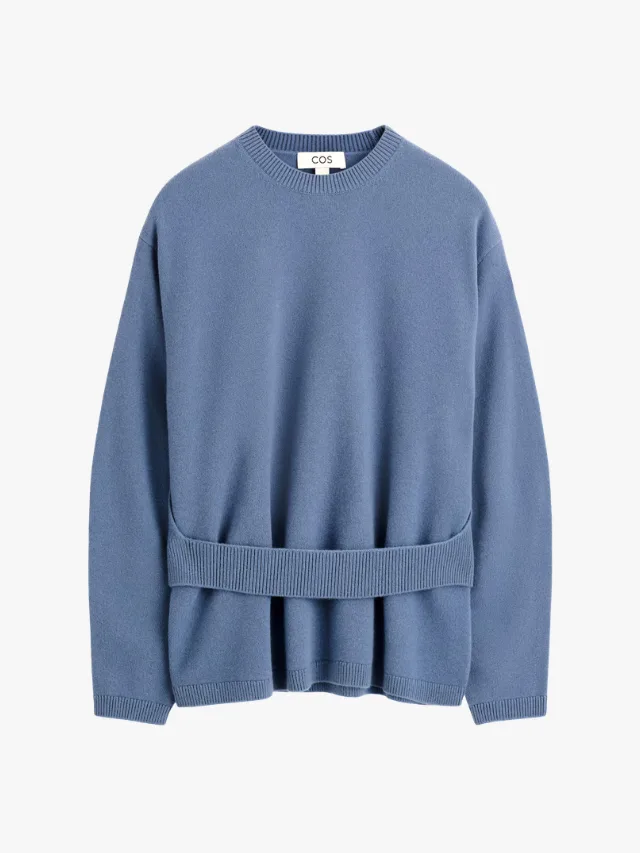 Best Knitwear Brands_marie claire_COS
Belt-Detail Merino Wool Jumper