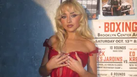 sabrina caprenter in red outfit