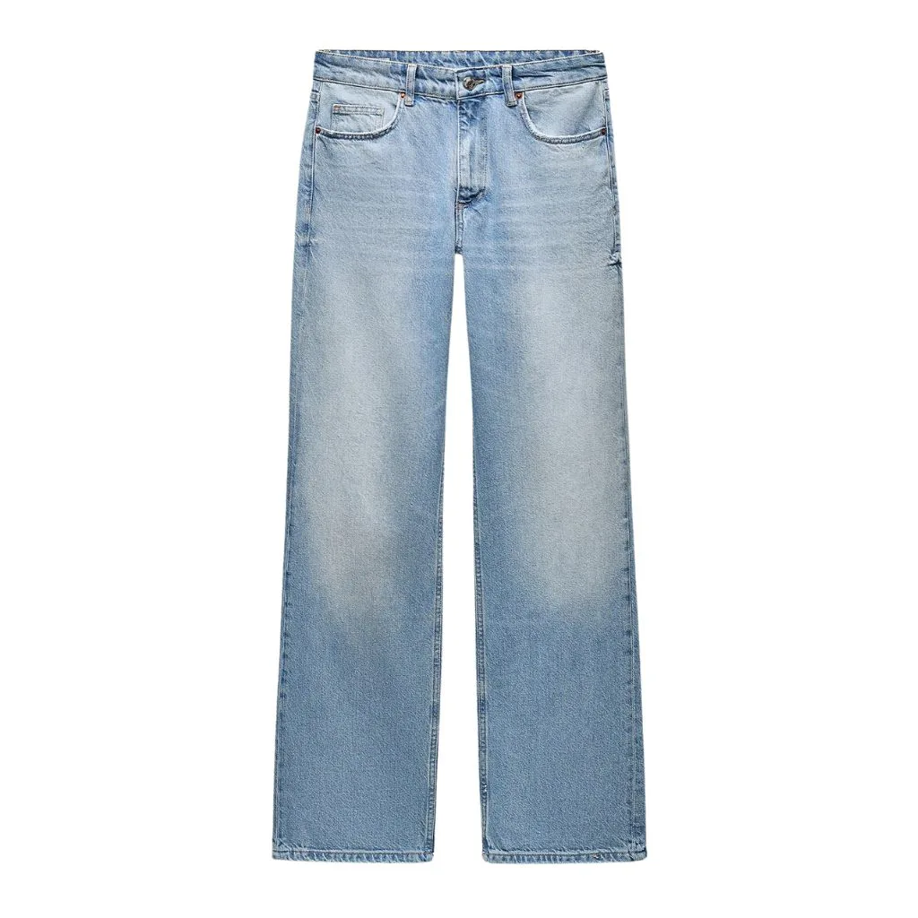 Zara wide leg blue jeans