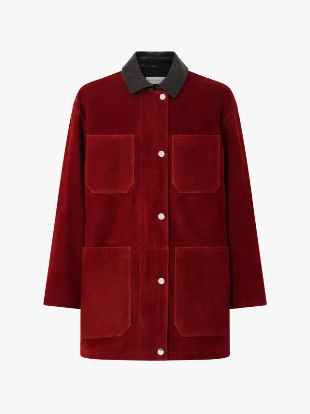 Best Winter Coats_marie claire_NOUR HAMMOUR Barn Leather-Trimmed Suede Jacket