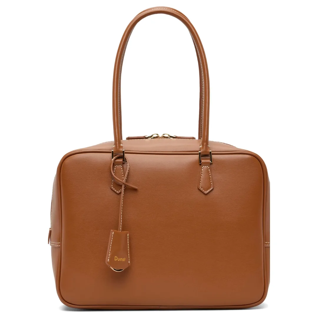 Dunst Classic 28 Tote in Medium Brown. a compact Alternative to the Row Marguax Tote Bag.